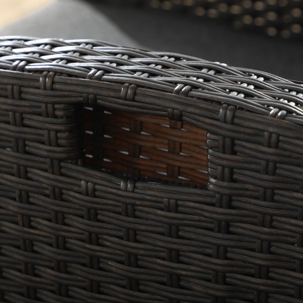 Outsunny Outdoor Recliner Chair with Cushion Rattan Reclining Lounge Chair - Image 8