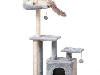 Cat Tree Tower w/ Scratching Posts Sisal Hanging Ball Condo 60 x 40 x 114cm