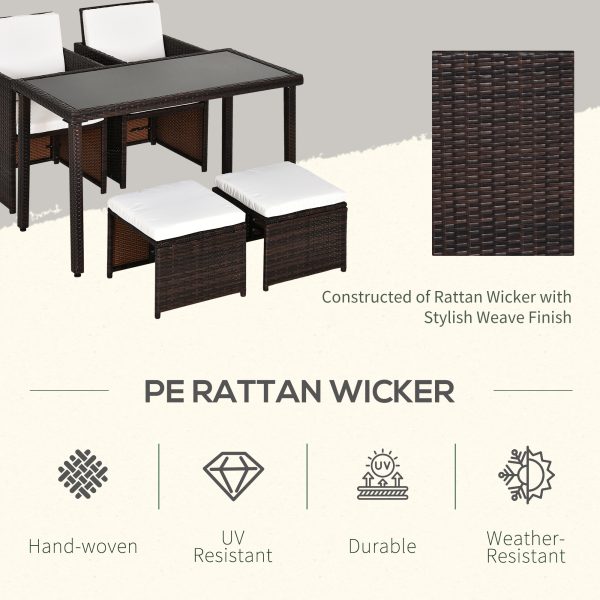 5 P? Rattan Set-Brown/Creamy White - Image 3
