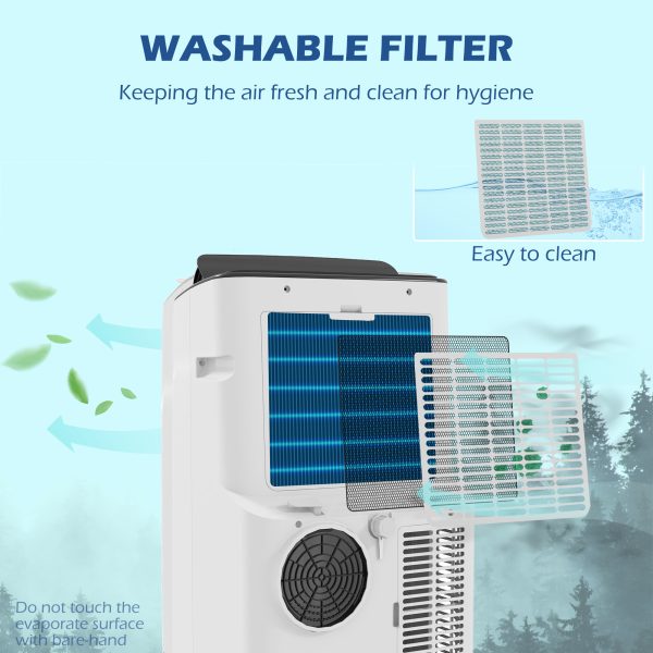 HOMCOM 14,000 BTU Portable Air Conditioner Unit with WiFi Smart App, 35mÂ² - Image 8