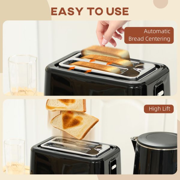 HOMCOM 1.5L 3000W Fast Boil Electric Kettle and 2 Slice Toaster Set - Image 8