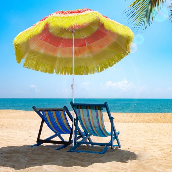 Hawaii Beach Umbrella Foldable Parasol-Rainbow - Image 2