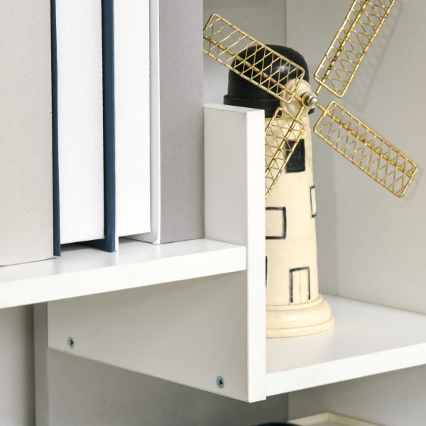 HOMCOM 6-Tier Bookshelf Freestanding Decorative Storage Shelves for Home White - Image 8