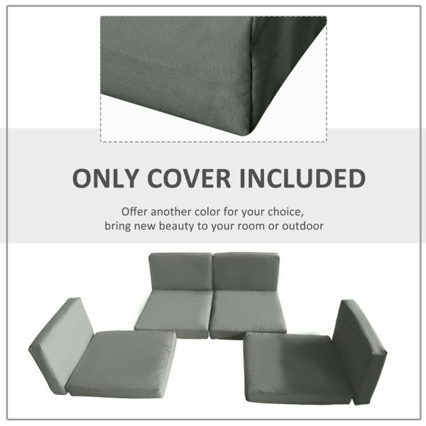 Cushion Cover Replacement Patio Rattan Furniture Seat Cover Grey - Image 6