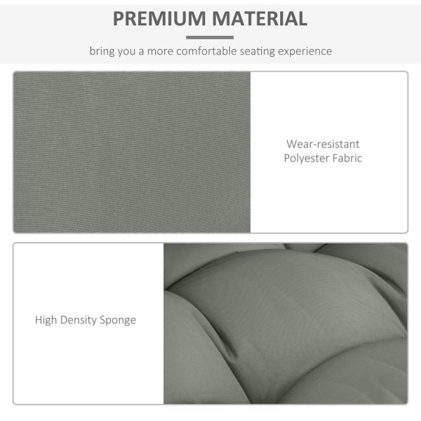 2Pcs Garden Tufted Pallet Cushion Seat Pad Back Cushion Patio Dark Grey - Image 4