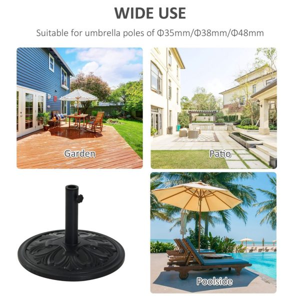 Round Parasol Base Heavy Duty Cement Stand Umbrella Holder Garden - Image 6