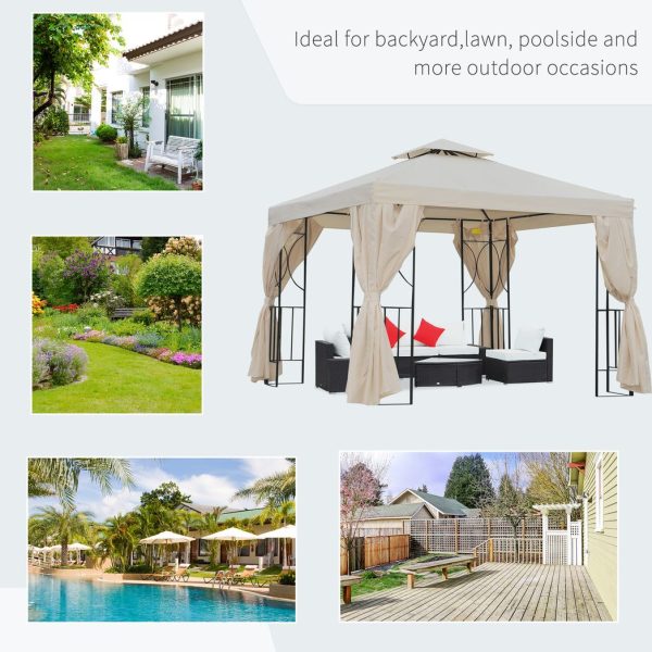 3 x 3m Garden Metal Gazebo Sun Shade Shelter Outdoor Party Tent Outsunny - Image 7
