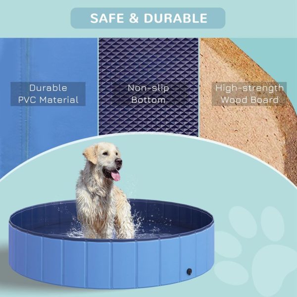 Pet Cat Dog Swimming Pool Indoor Outdoor Bathing Foldable Inflate 140cm Pawhut - Image 6