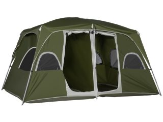 Camping Tent, Family Tent 4-8 Person 2 Room Easy Set Up, Green Outsunny