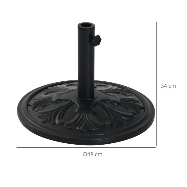 Round Parasol Base Heavy Duty Cement Stand Umbrella Holder Garden - Image 5