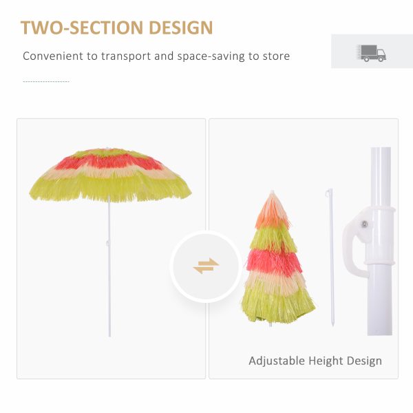 Hawaii Beach Umbrella Foldable Parasol-Rainbow - Image 4