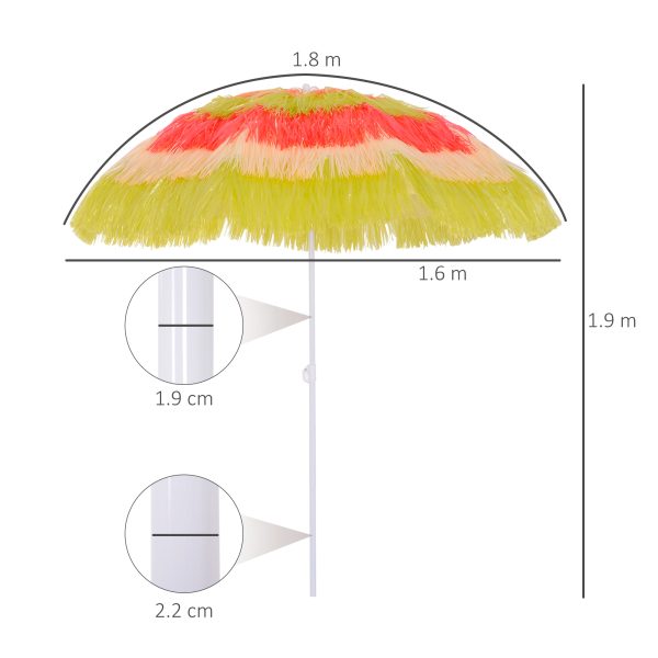 Hawaii Beach Umbrella Foldable Parasol-Rainbow - Image 5