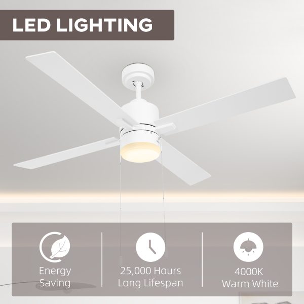 HOMCOM Mounting Reversible Ceiling Fan with Light, Pull-chain - Image 4