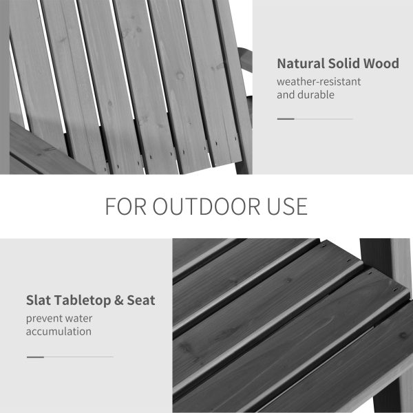 Outdoor 2-Seater Furniture Wooden Garden Bench for Yard, Lawn, Porch, Patio Grey - Image 7