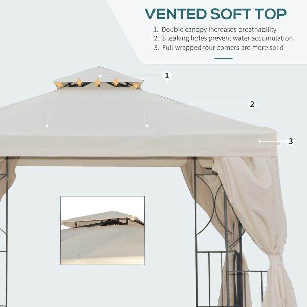 3 x 3m Garden Metal Gazebo Sun Shade Shelter Outdoor Party Tent Outsunny - Image 3