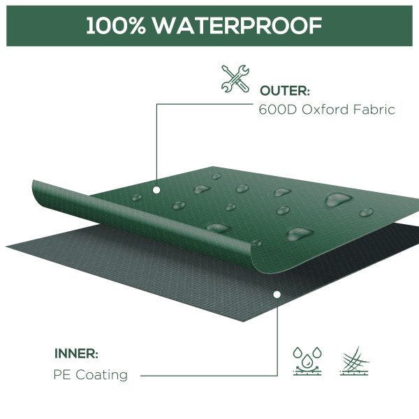 UV /Rain Protective Cover, 245x165x55 cm-Green Outsunny - Image 3