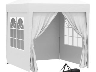 2mx2m Pop Up Gazebo Party Tent Canopy Marquee with Storage Bag White