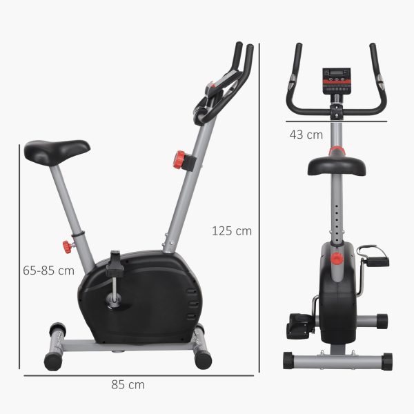 SPORTNOW Exercise Bike with Heart Rate Sensor for Home Use, Grey - Image 5