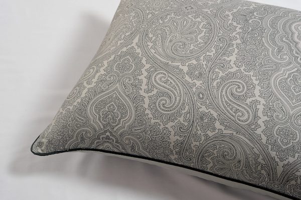400 TC - Cotton Rich Paisley Print Duvet Cover Set Dark Grey [King] - Image 2