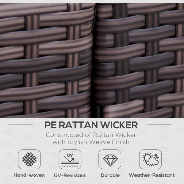 Rattan Chair Furniture Set W/ Middle Tea Table-Brown - Image 3