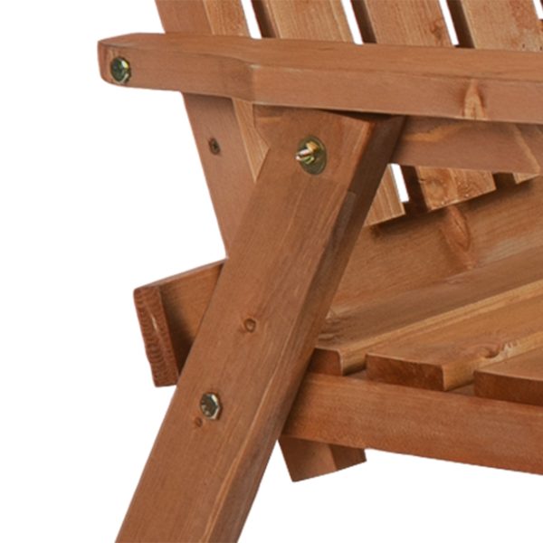 2-Seater Fir Wood Bench w/ Centre Table - Image 8