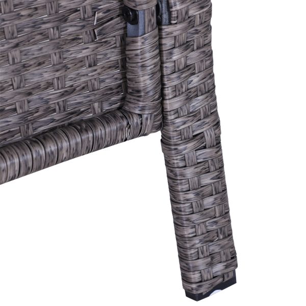 5-Piece PE Rattan Outdoor Garden Furniture Set Dark Grey - Image 8