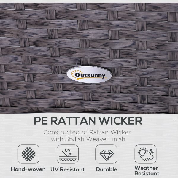 5-Piece PE Rattan Outdoor Garden Furniture Set Dark Grey - Image 3