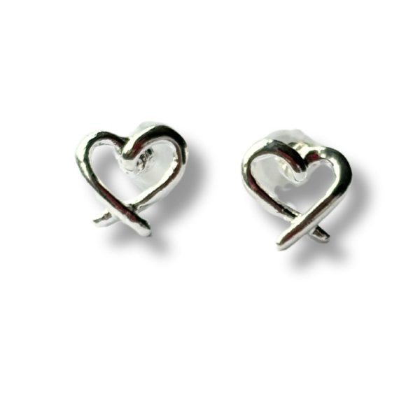 My Heart Silver Stud Earrings for Women - Fashion Accessory - Image 2
