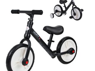 Kids Balance Training Bike Toy w/ Stabilizers For Child 2-5 Years Black