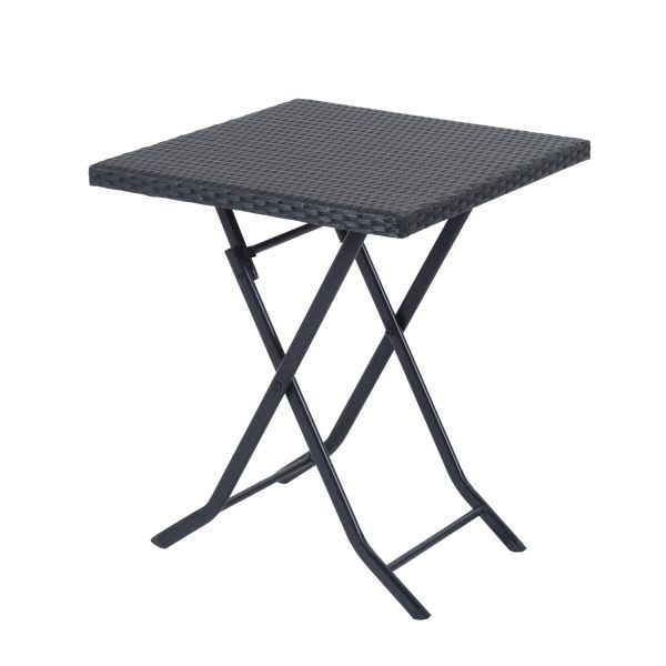 3pc Rattan Furniture Set :2 X Chairs,1 X Table - Black - Image 7