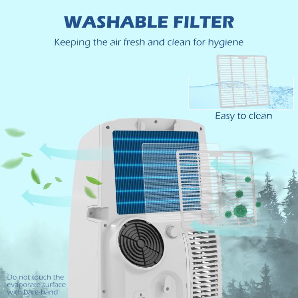 HOMCOM 12,000 BTU Portable Air Conditioner with 28mÂ², Quiet Mode, Dehumidifier - Image 7