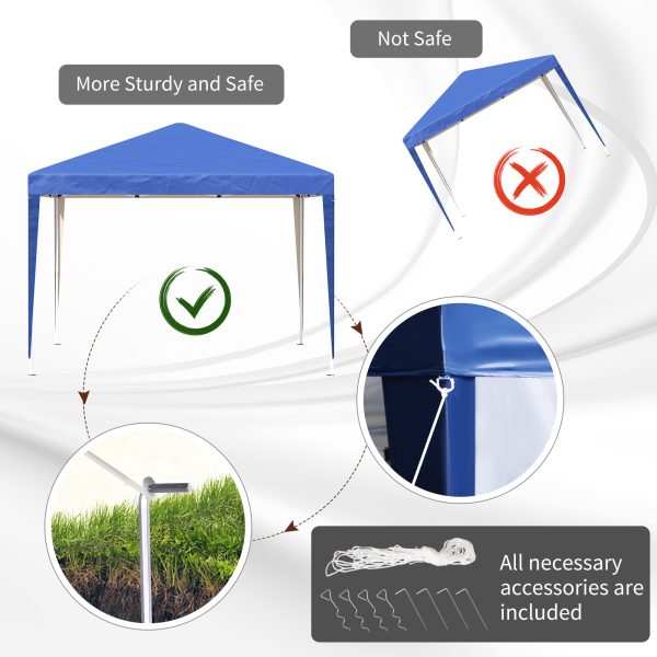 3 x 3m Garden Pop Up Gazebo Marquee Party Tent Wedding Canopy Blue - Image 7