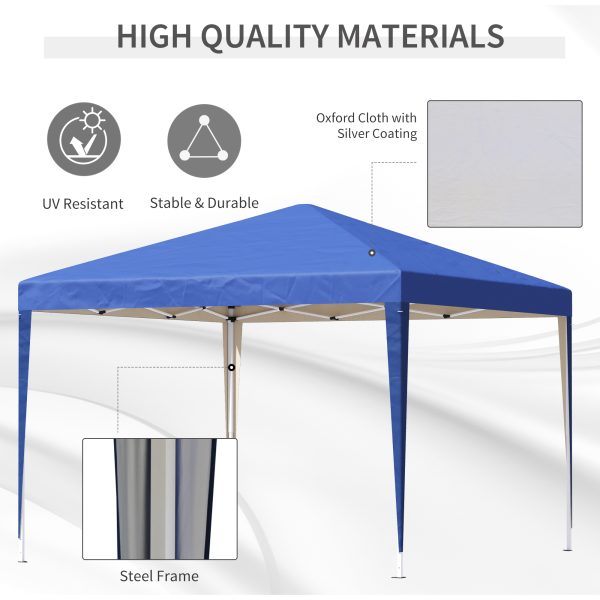 3 x 3m Garden Pop Up Gazebo Marquee Party Tent Wedding Canopy Blue - Image 3