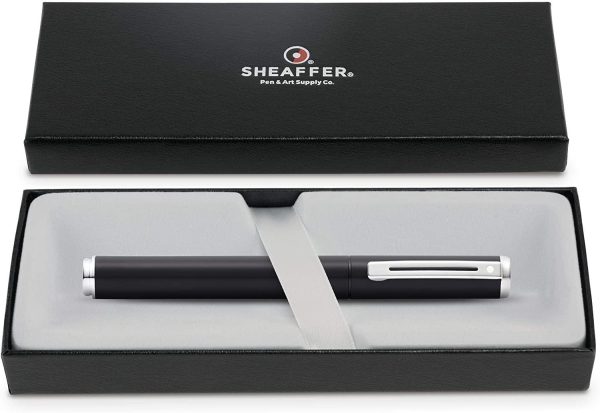 Sheaffer Pop Rollerball Pen Medium Tip BLACK with Chrome Trim Black Ink E1920551 - Image 3