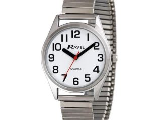 Ravel Ladies Classic Super Bold Easy Read Expander Bracelet Silver Watch R0225.01.2