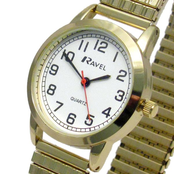 Ravel Ladies Bold Number White Dial Gold Expander Bracelet Watch R0232.02.2 - Image 3