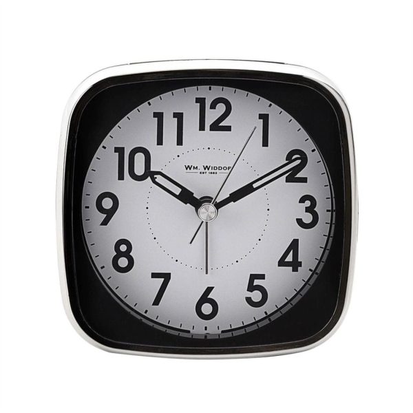 Wm Widdop Square Alarm Clock - Sweep/Light/Snooze - Black - Image 4