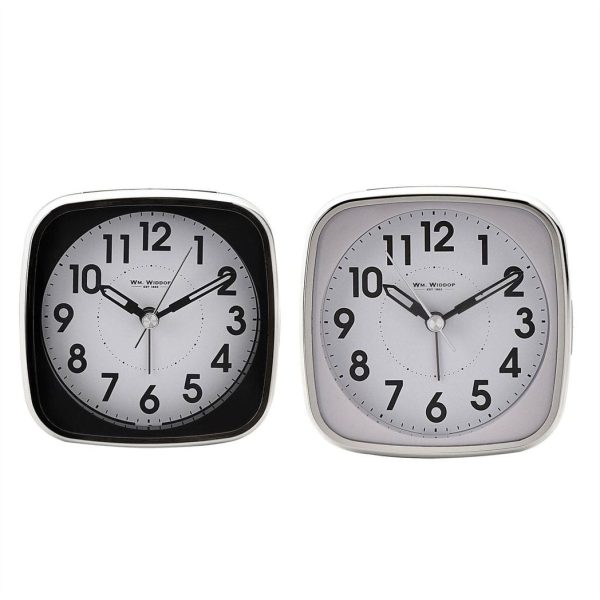 Wm Widdop Square Alarm Clock - Sweep/Light/Snooze - Black - Image 5