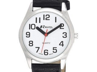 Ravel Womens Super Bold Easy Read Dial Silver Polished Round Case Watch R0125.01.2