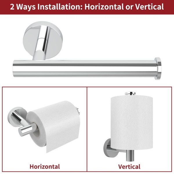VINSANI 2pk TOILET ROLL DISPENSER POLISH SILVER 1010081 - Image 2