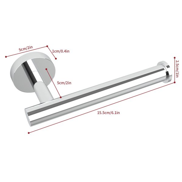 VINSANI 2pk TOILET ROLL DISPENSER POLISH SILVER 1010081 - Image 6