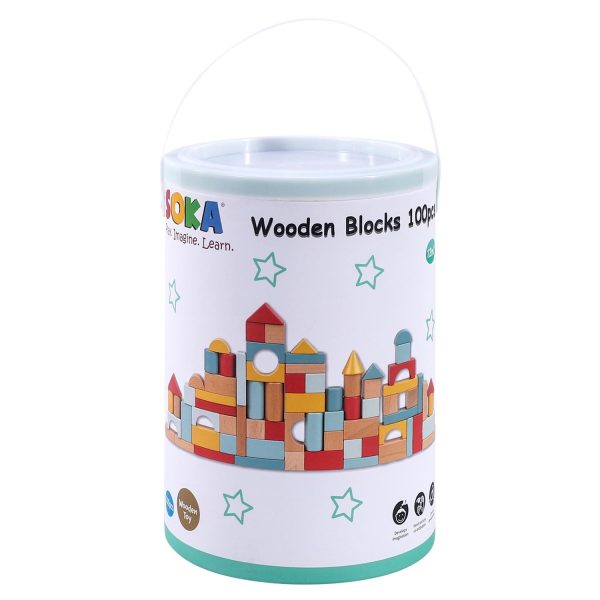 SOKA Wooden Blocks 100pcs in New Color 0000463 - Image 6