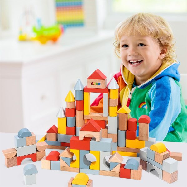 SOKA Wooden Blocks 100pcs in New Color 0000463 - Image 2