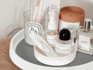 2 Pack Round Turntable Organizer Multifunctional Non-Slip Spice Rack (Medium)