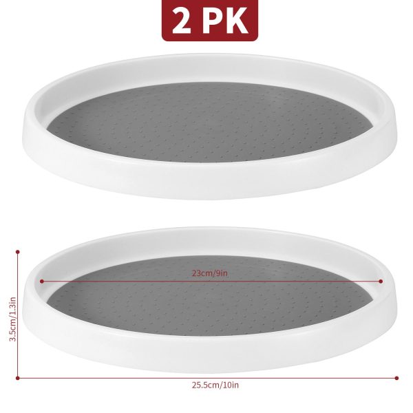 2 Pack Round Turntable Organizer Multifunctional Non-Slip Spice Rack (Medium) - Image 3