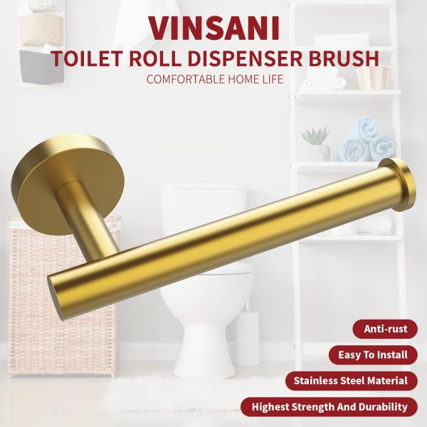 VINSANI 1pk TOILET ROLL DISPENSER GOLDEN 1010076 - Image 4