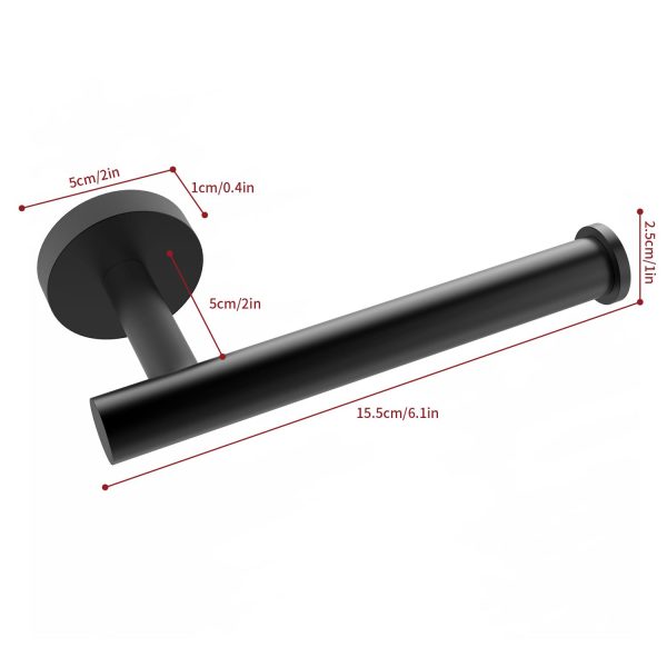 VINSANI 1pk TOILET ROLL DISPENSER BLACK 1010074 - Image 2