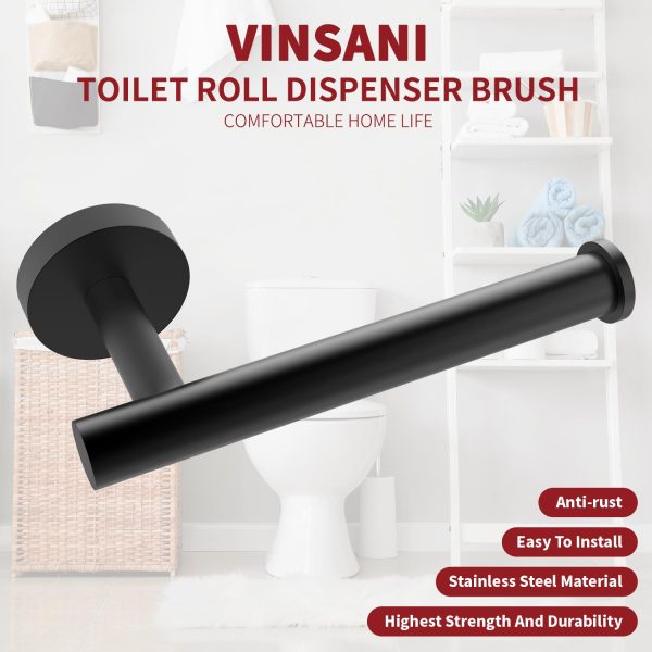 VINSANI 1pk TOILET ROLL DISPENSER BLACK 1010074 - Image 3