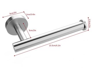 VINSANI 2pk TOILET ROLL DISPENSER BRUSH SILVER 1010073