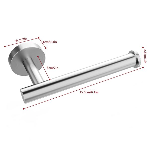 VINSANI 2pk TOILET ROLL DISPENSER BRUSH SILVER 1010073